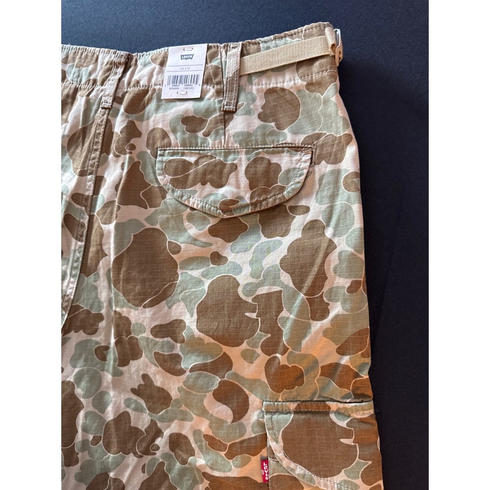 Levis XX Cargo Baggy Pants Mens 33x32 Frog Skin Camo Ripstop Cotton Utility New - Picture 15 of 16